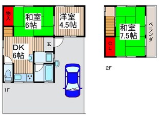 松飛台貸家２の物件間取画像